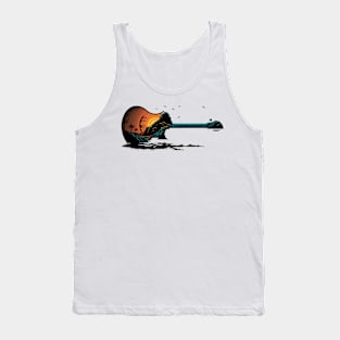 Vintage Retro Guitar Gifts Guitarist Musician Concert Guitar Tank Top